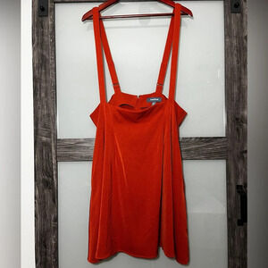 Modcloth Burnt Orange Winner Jumper/Suspender Skirt NWOT Women's 1X